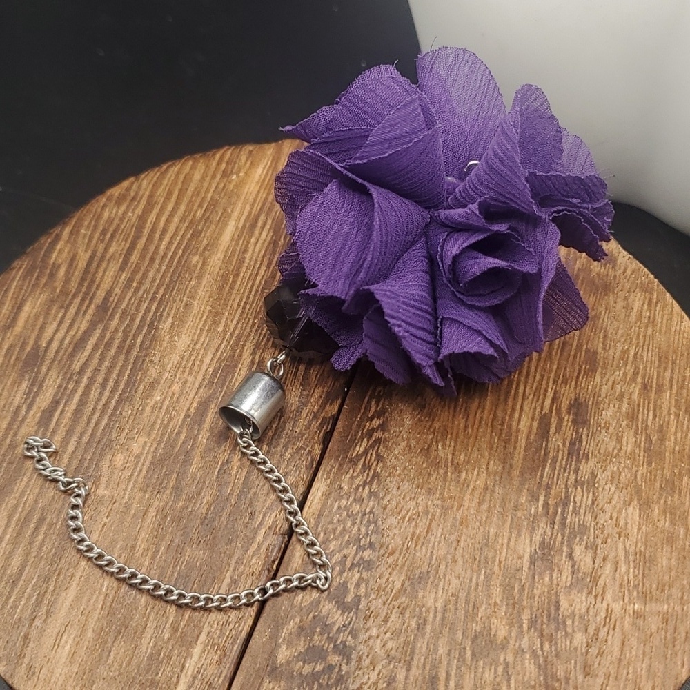 Purple‎ flower chiffon tassel pendant